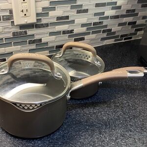 Circulon Set of Two Total Nonstick Professional 1 and 2 Quart Pots with Lids